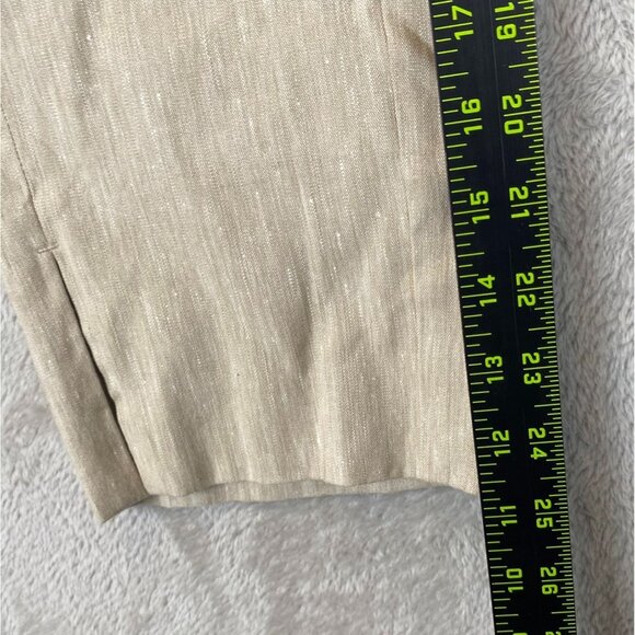 NWT J.Jill Women's Linen Stretch Pants Small Beige Straight Elastic Waist Casual - Picture 3 of 12